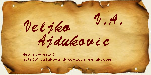 Veljko Ajduković vizit kartica